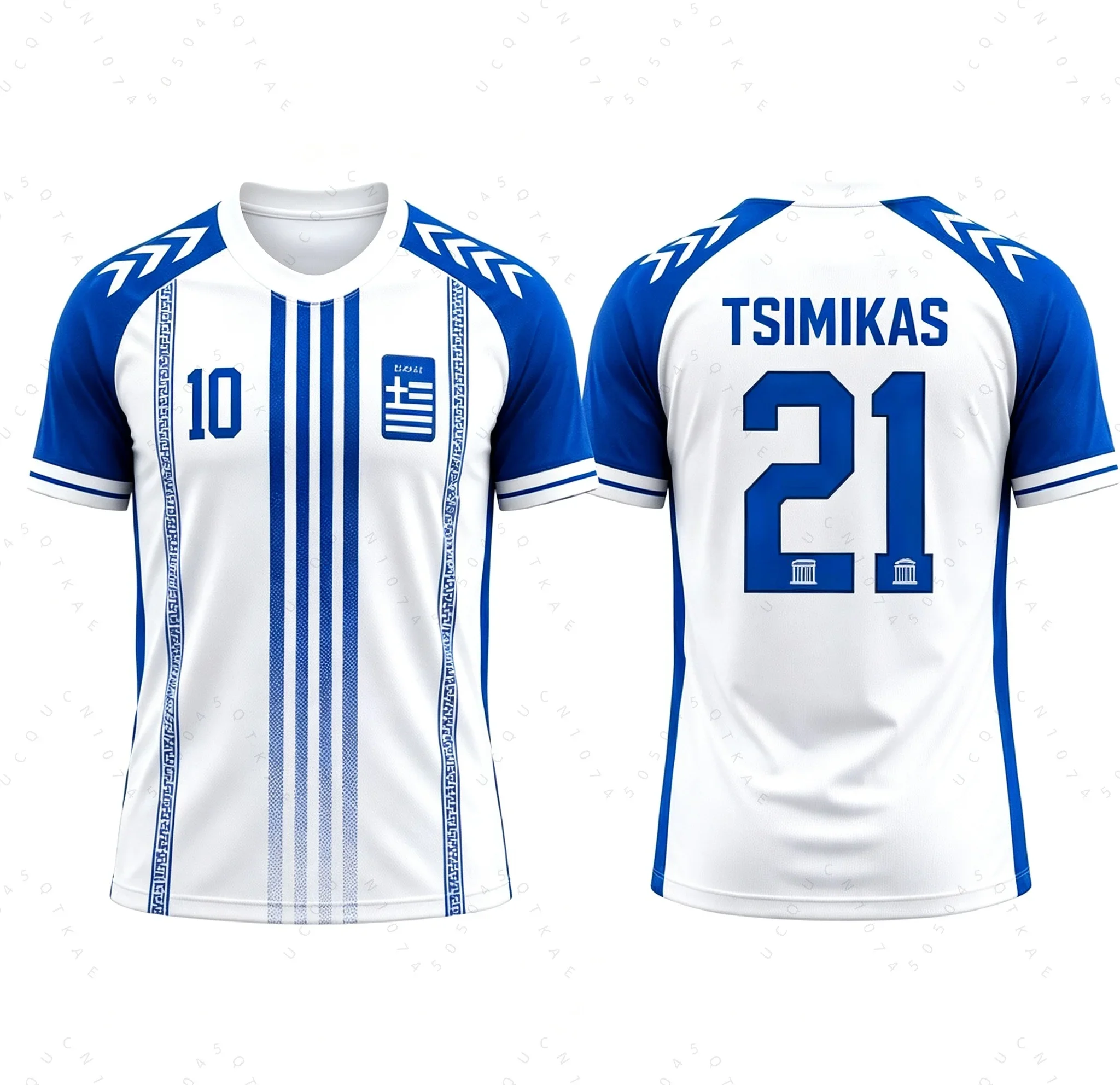 Greece National Football Jersey Tsimikas Charisteas Bakasetas Tzolis Breathable Soccer Tops Print Beach T-Shirt Men Women Fans