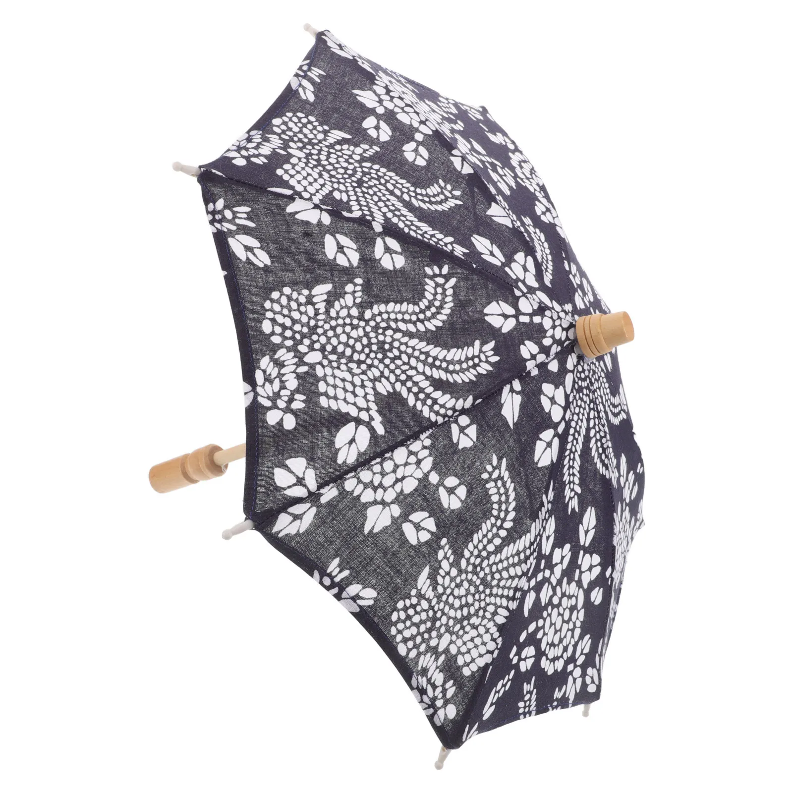 

Chinese Dance Umbrella Handmade Floral Print Vintage Parasol For Stage Performance Decorative Costume Prop Lightweight Cultural