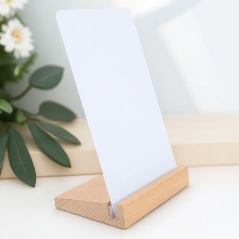 

Desktop Whiteboard Wooden Base Message A6 Size Bulletin Board Home Office School Note Writing Display Sign Wood Base Notice