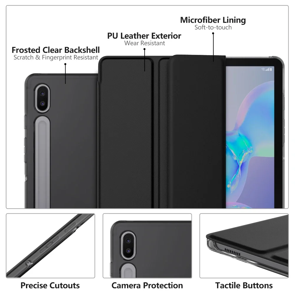 Moko Case For Samsung Galaxy Tab S6 10.5 inch,Ultra Thin Slim Shell Trifold Stand Cover with Frosted Back with Auto Wake&Sleep
