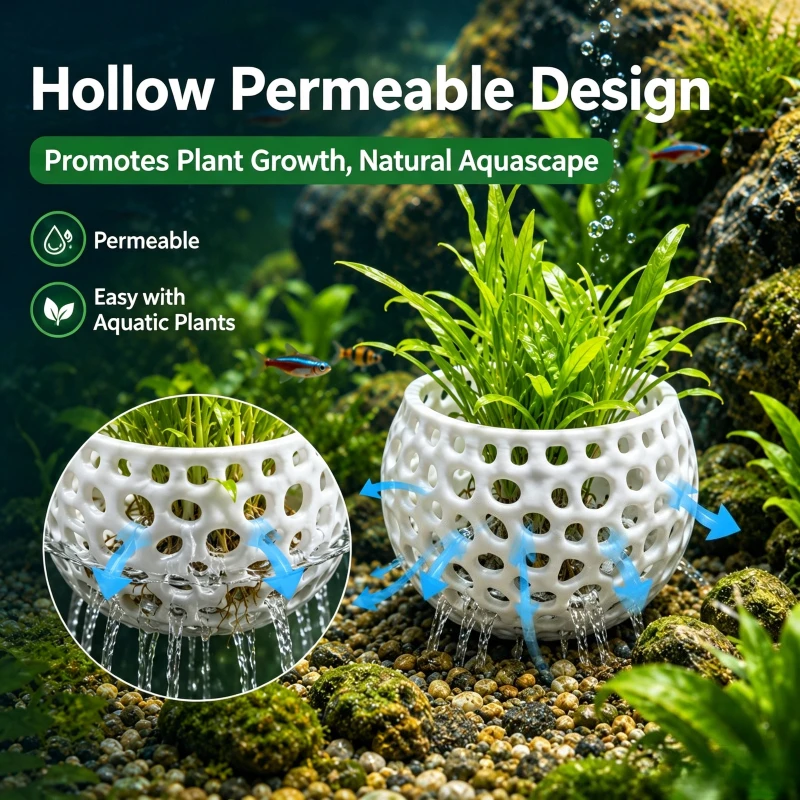 3D Printing Pot - 3D Printed Porous Aquarium Planting Basket