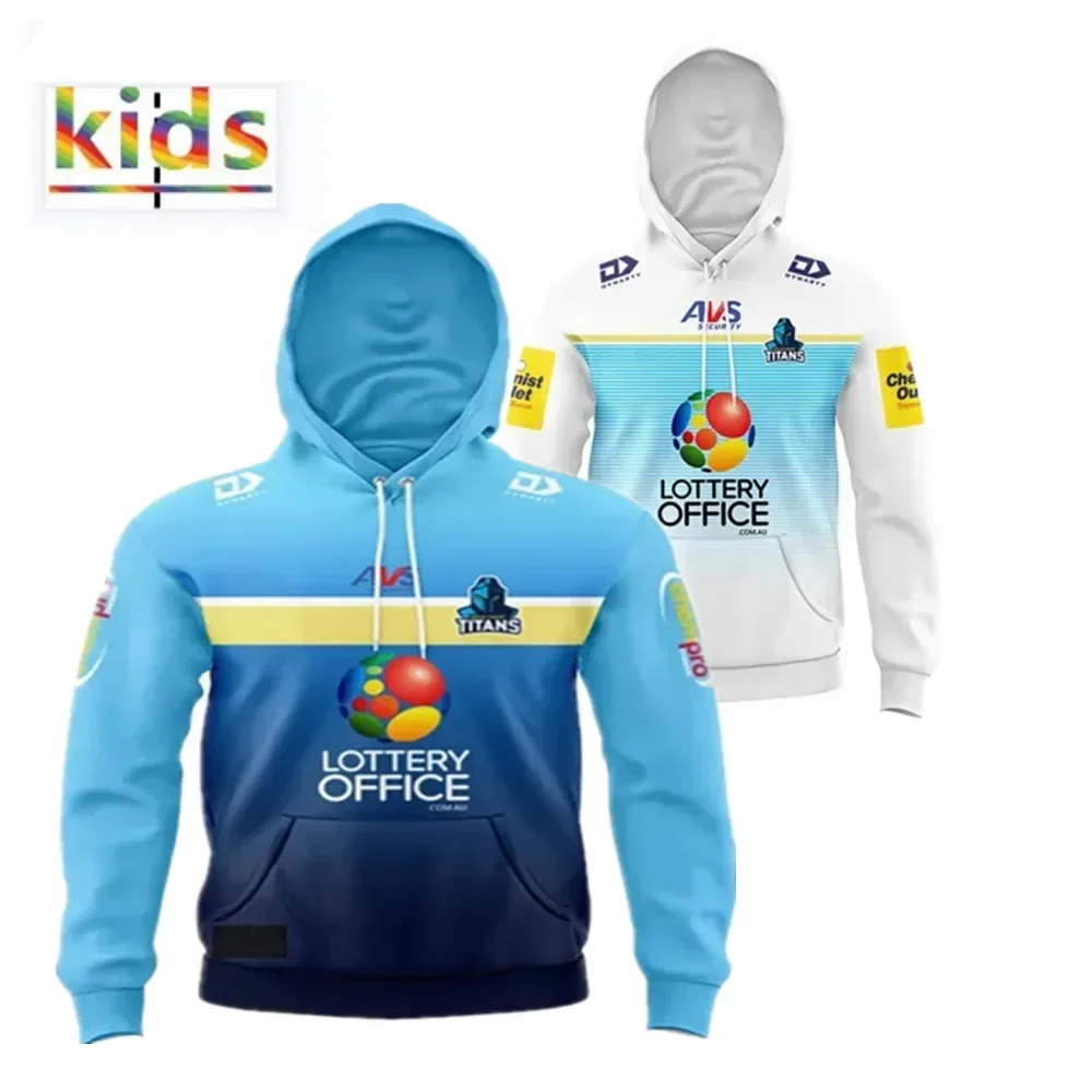 Sweat à capuche Titans pour enfants, maillot de rugby pour hommes, domicile, extérieur, entraînement, taille 16-26, nom et numéro College, qualité supérieure, 2024