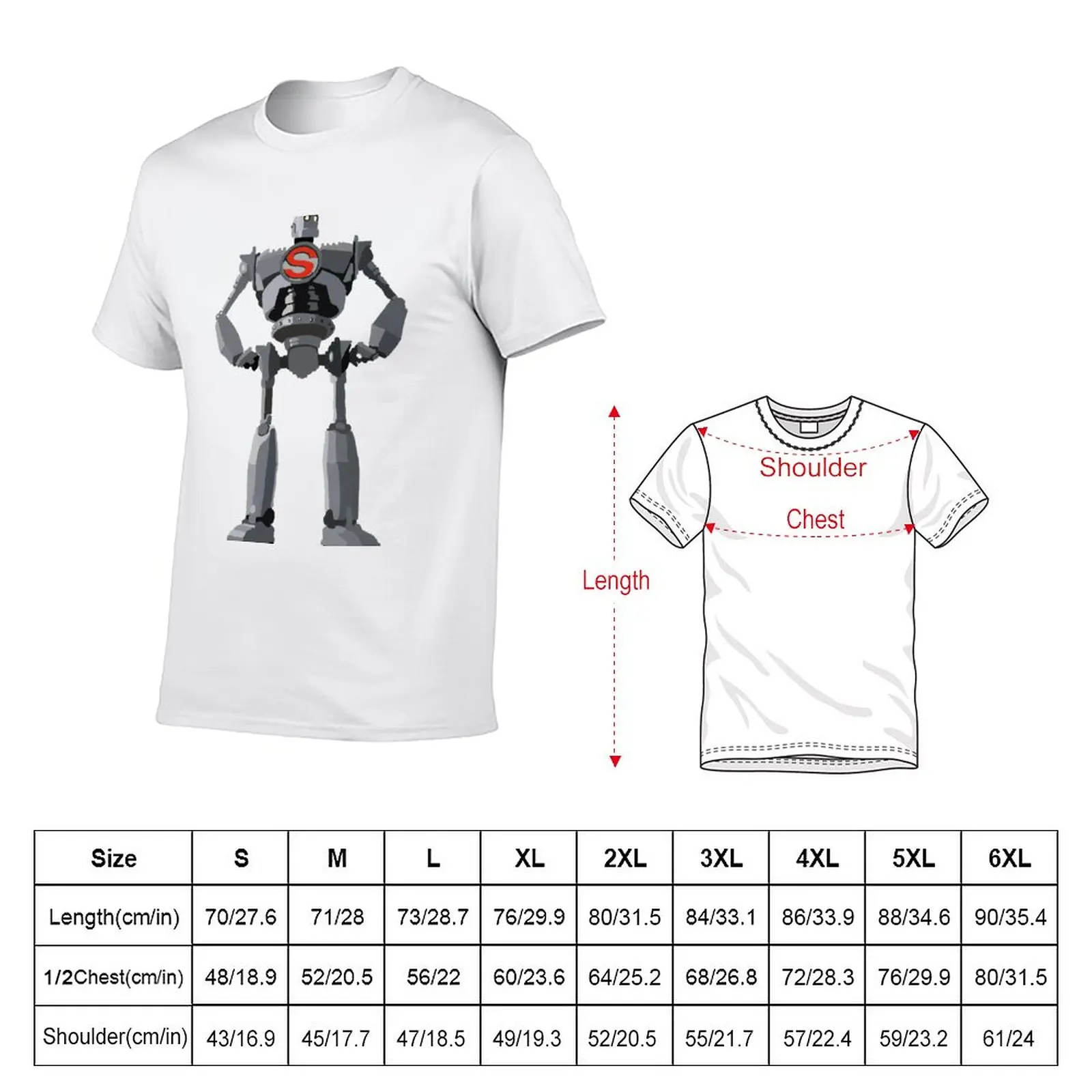 New Iron Giant T-Shirt hippie clothes boys animal print shirt oversized t shirts for men