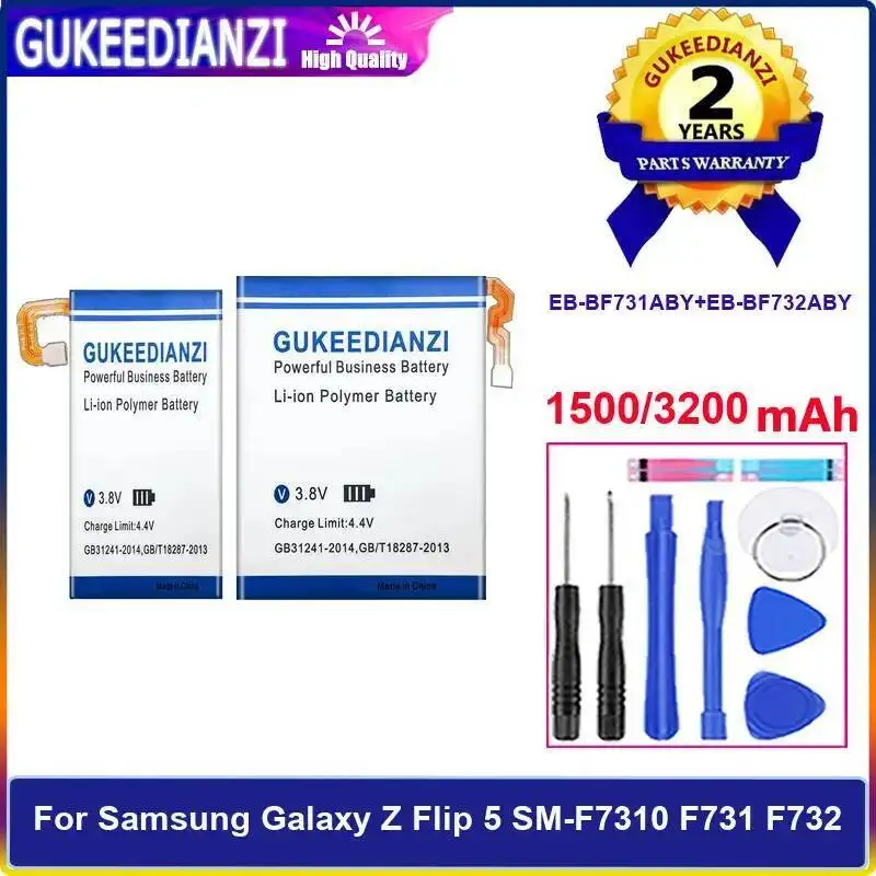 

Mobile Phone Battery Lightweight 1500Mah 3200Mah For Samsung Galaxy Z Flip 5 SM-F7310 F731 F732 EB-BF731ABY+EB-BF732ABY