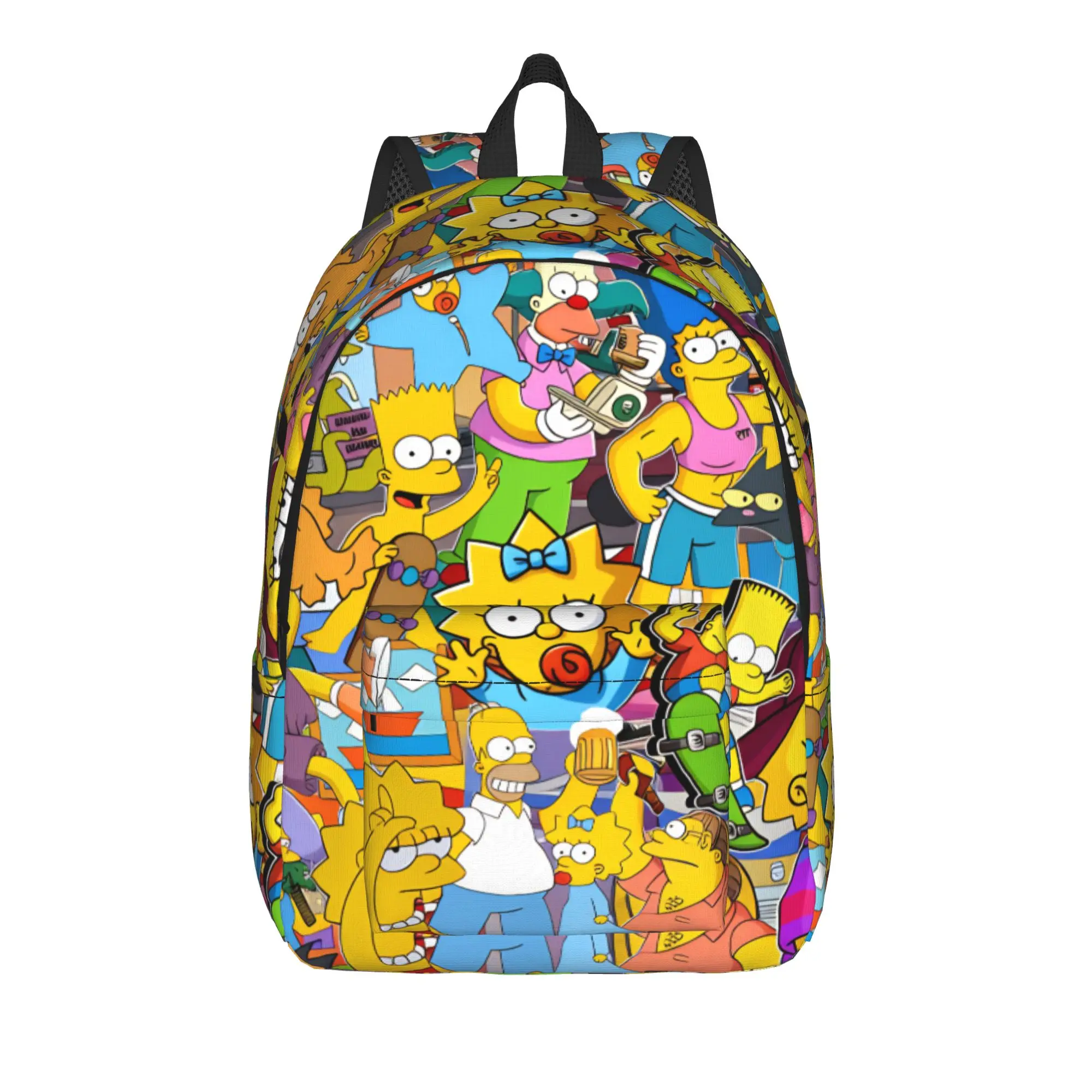 S-Simpsons Family Cartoon Characters Funny Backpack University Backpacks Women Design Breathable School Bags Streetwear Rucksack
