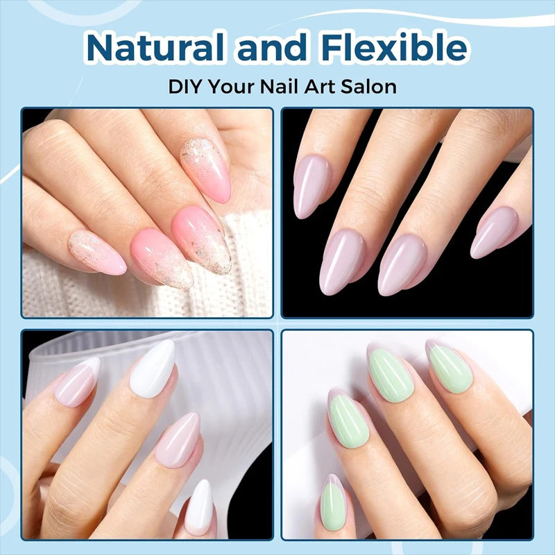 Puntas de uñas almendradas cortas - 120/240/450/600 piezas, 12 tamaños, puntas de gel suave, semi mate, preformadas, de cobertura completa, transparentes, para extensión de uñas 5