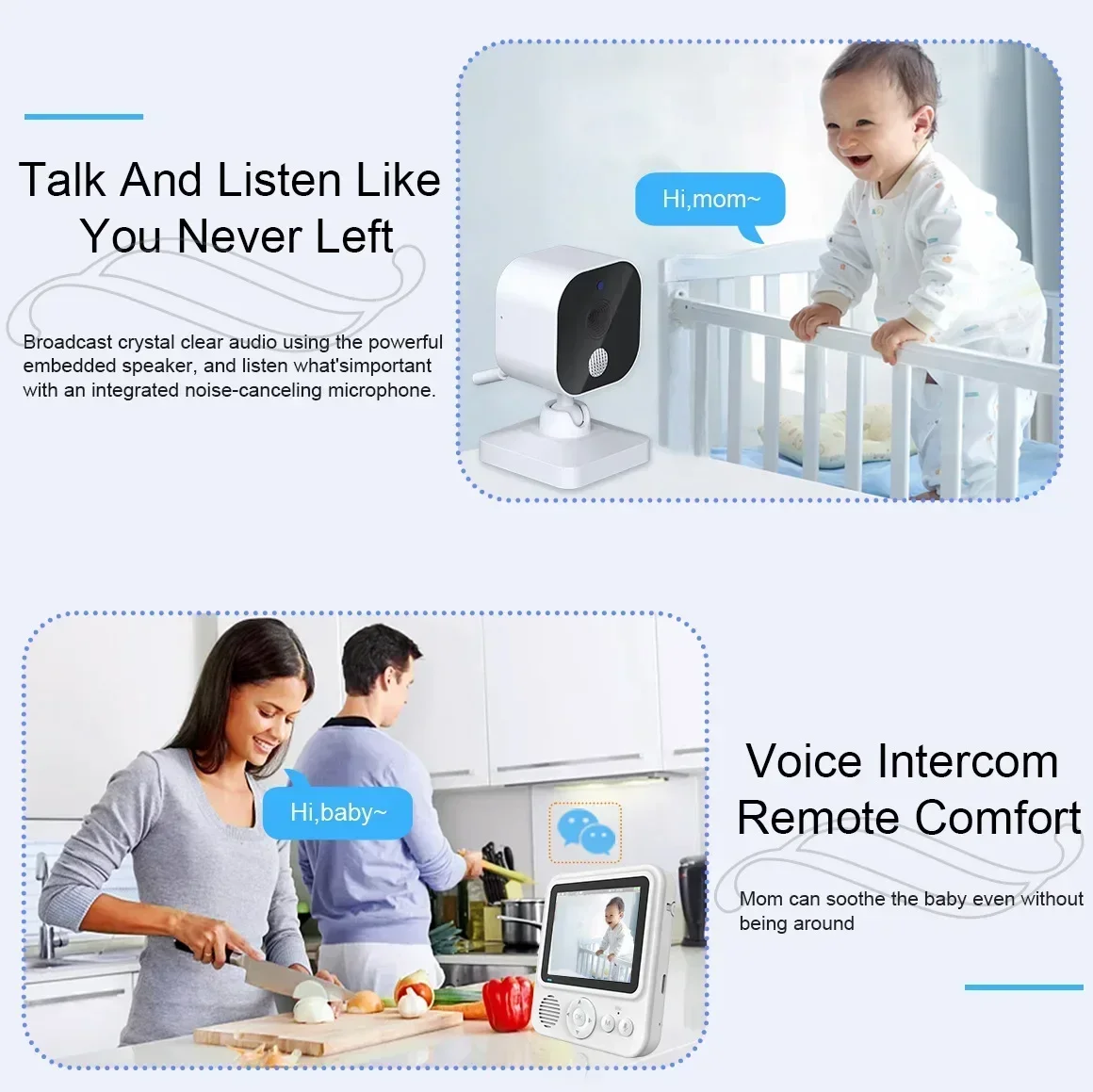 ABM900 IPS Screen New 2.8 Inch Baby Monitor Video Wireless 2 Way Call Baby Video Phone Nanny Lullaby Night Vision Temperature