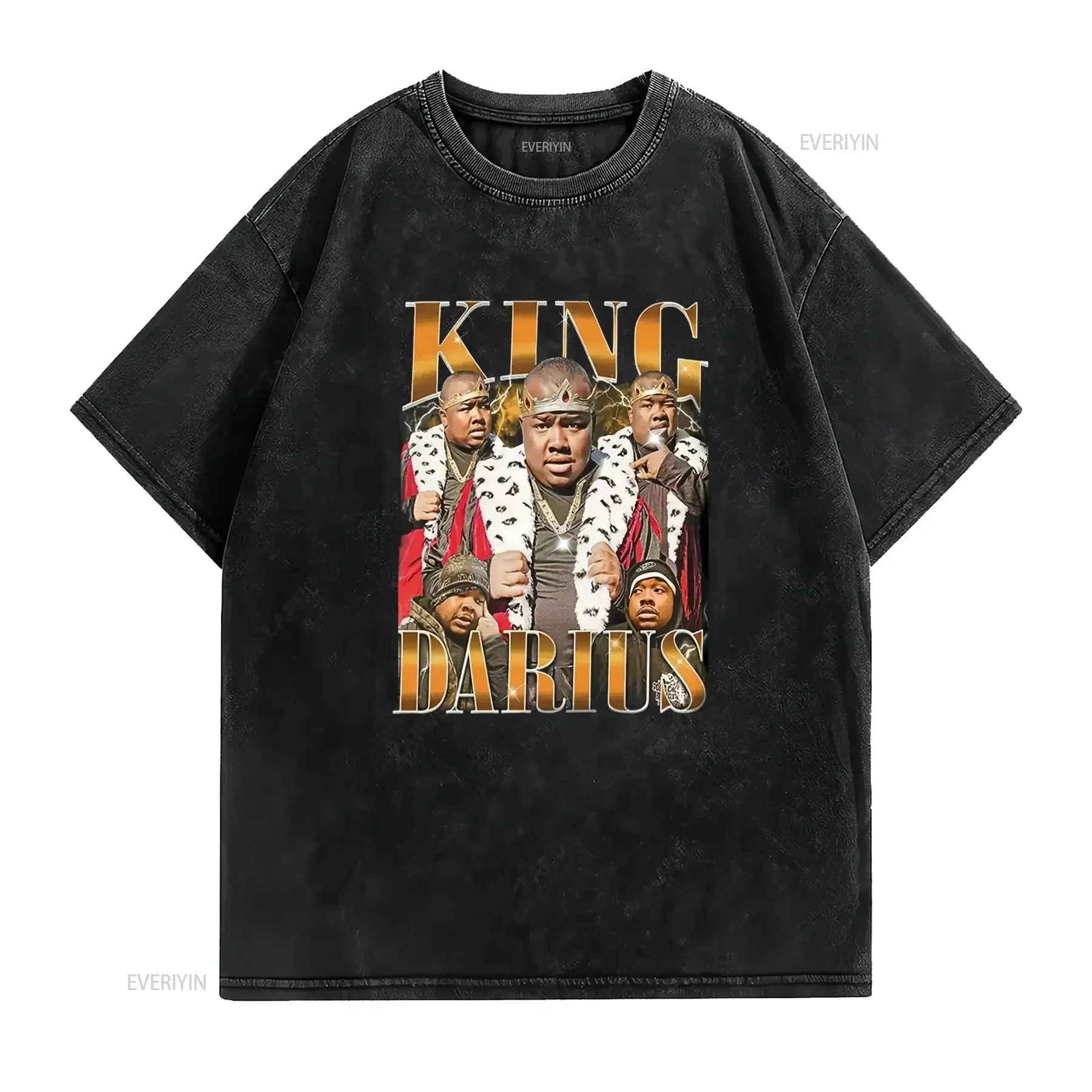 Limited King Darius Vintage T Shirt For Woman and Man Timnas Washed streetwear Versatile fashion Comfortable Stylish vintage