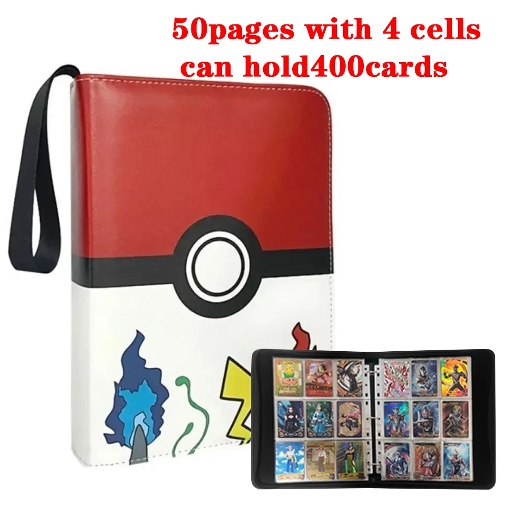 Nieuwe 400PCS PU Rits Fotoalbum Kaart Album Collectie Boek Anime Figuur Album Hobby Bestand voor Pokemones Kinderen Speelgoed geschenken op Voorraad