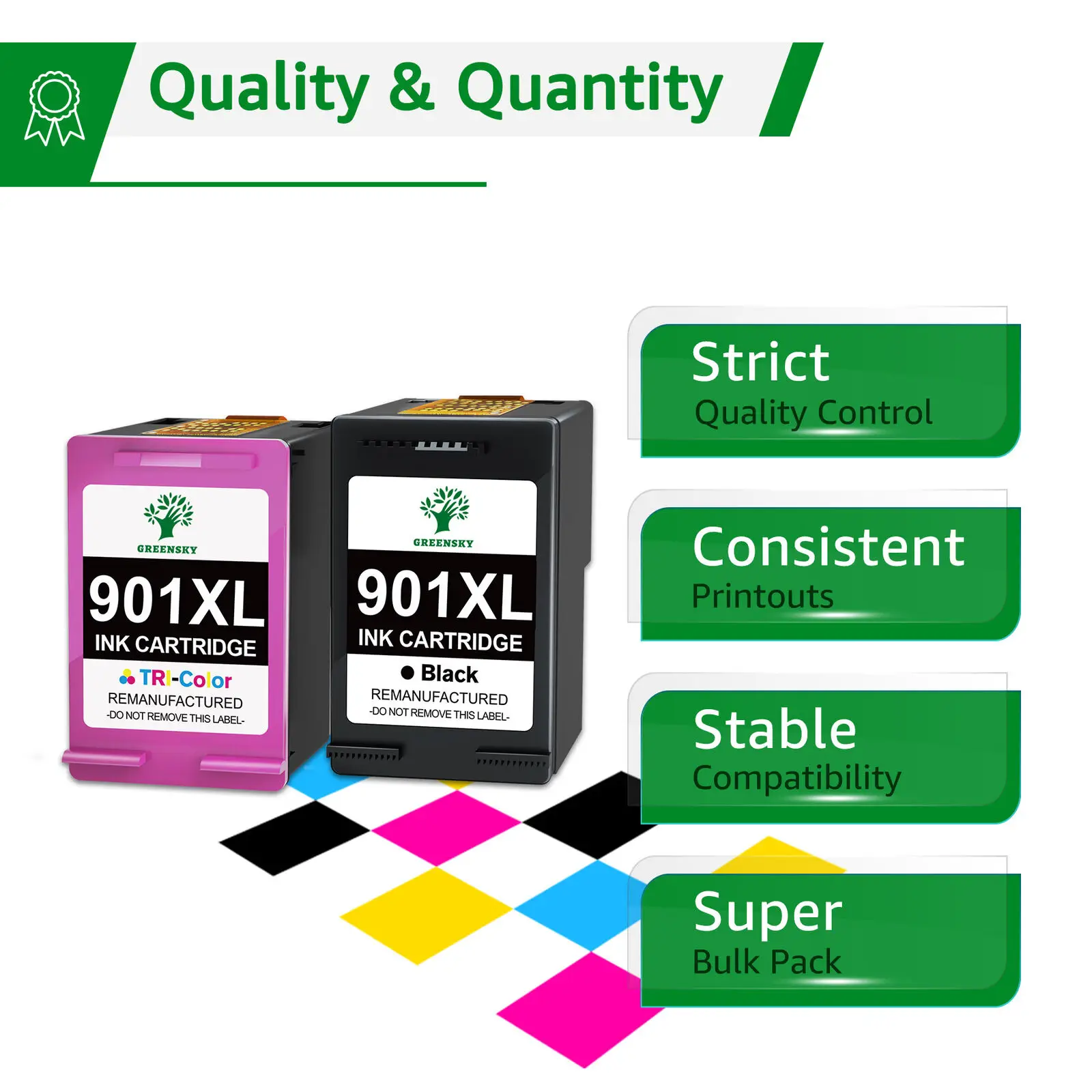 Encre pour HP 901XL, 2 paquets, pour Officejet J4680c J4580 J4624 J4660 4500 J4540 G510