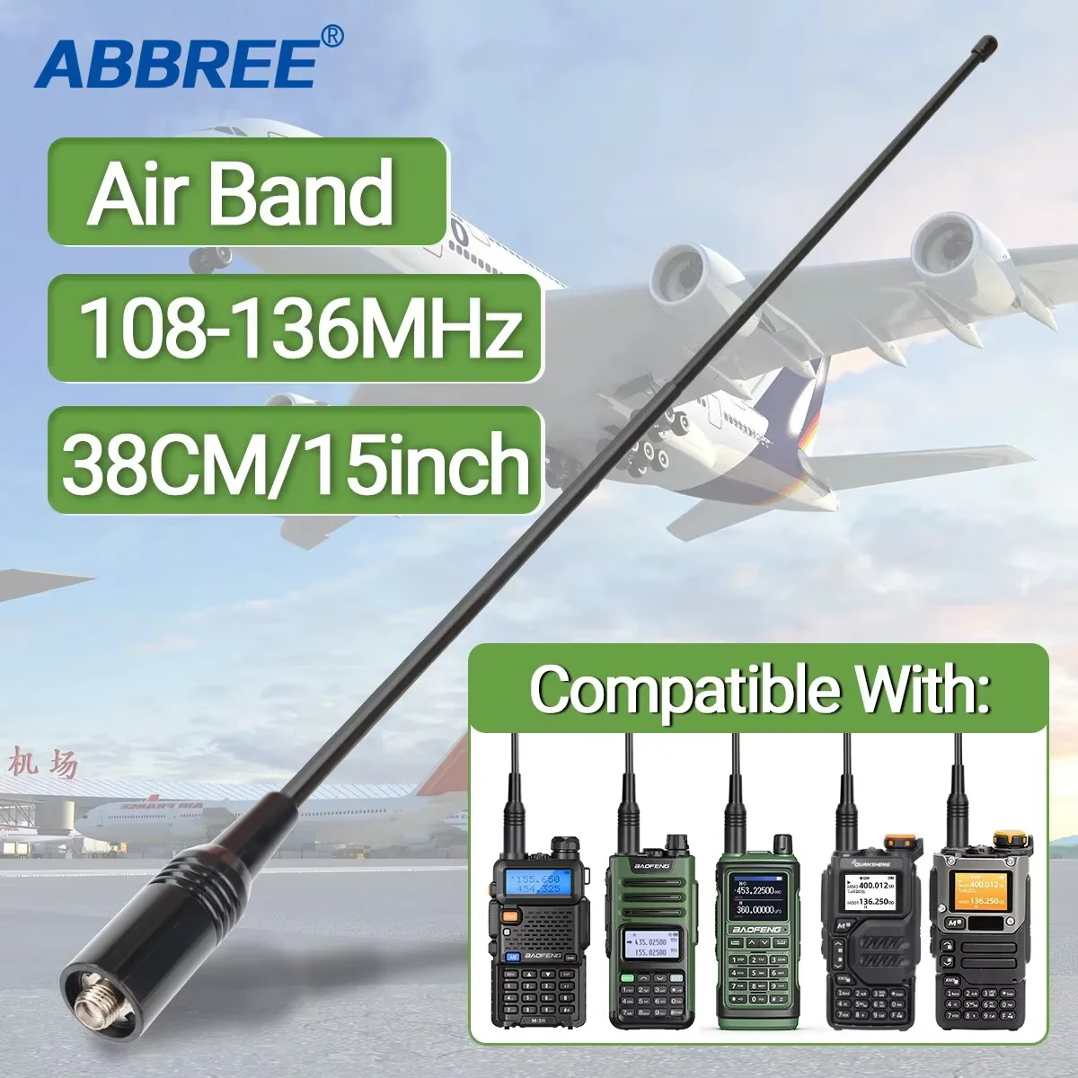 AM-771 Antenna Full Band 108-136Mhz Per Quansheng UVK5 UVK6 UV5R Plus Baofeng M5R UV17M UV13M Rt-830 Walkie Talkie