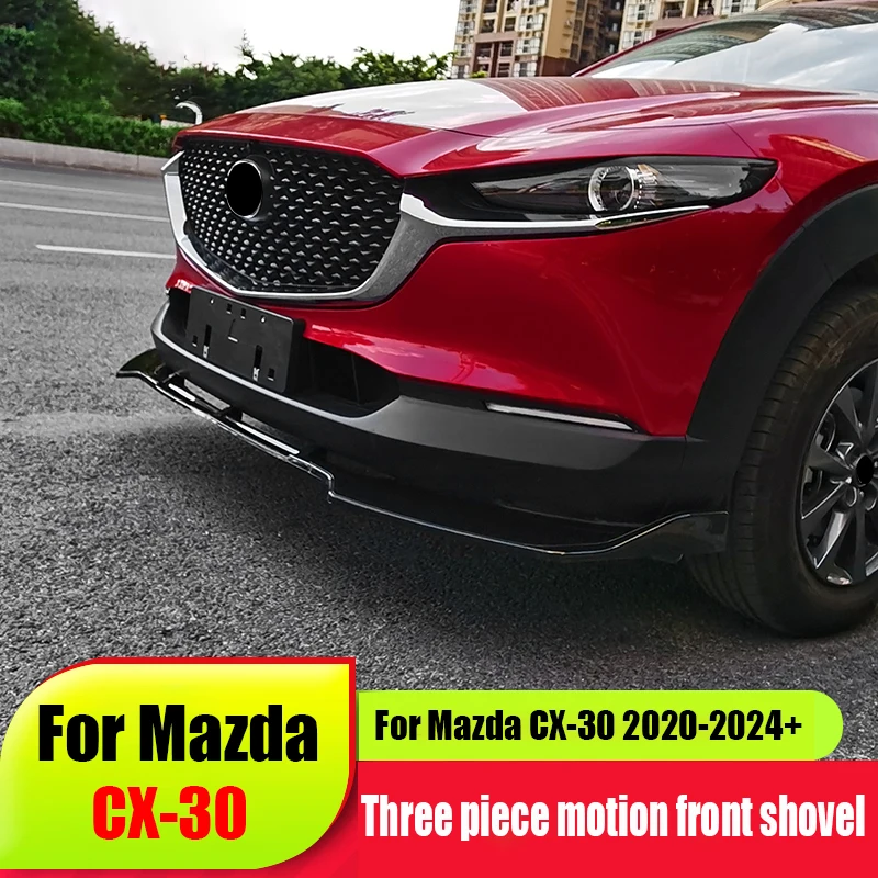 For Mazda CX30 front shovel, new CX-30 modification, front bumper, three section sports front lip decoration