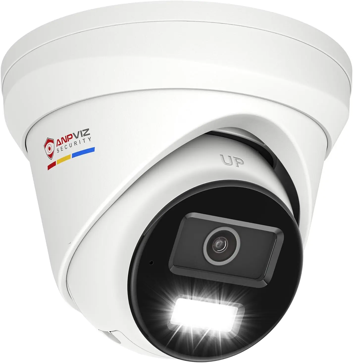 

4K PoE Outdoor IP Camera, 8MP Smart Dual Light Turret with Human/Vehicle Detection, Wide Angle Lens, Full Metal Housing