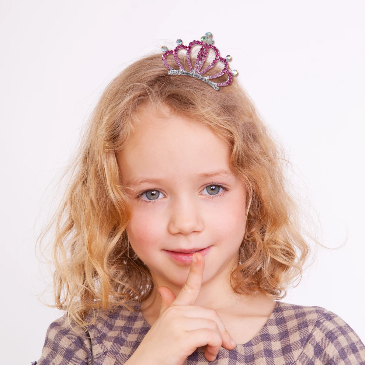 

Sparkling Crystal Hair Crown Comb Tiara Lightweight Durable Girls Party Birthday Prom Decorative Accessories Pink Tiara