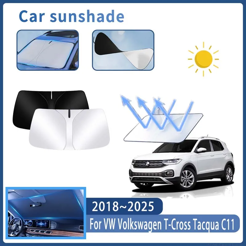 

Car Sun Visor For VW Volkswagen T-Cross Tacqua C11 2018~2025 Front Windshield Sunshade Heat Insulation Summer Auto Accessories