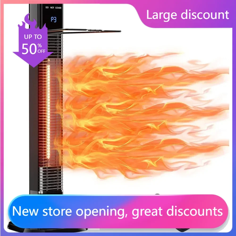 Large room space heater, 34 inch portable electric tower heater, 24-hour timer, living room, bedroom, office infrared heater