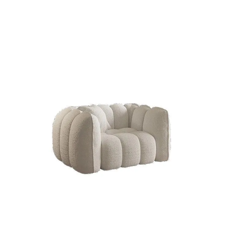 Cream wind wabi wind furniture sofa, designer homestay living room leisure sofa, pumpkin single sofa chair