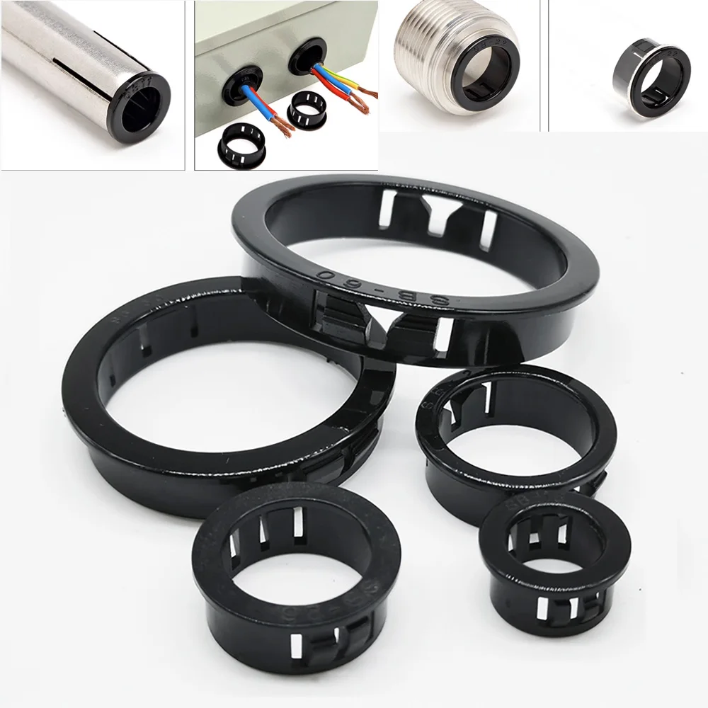 20/10pcs 7.8mm-59mm Nylon Buckle-Type Grommet Plastic Smart Snap On Loop Sheath Desk Wire Cable Inlet Outlet Seal Ring Hole Plug