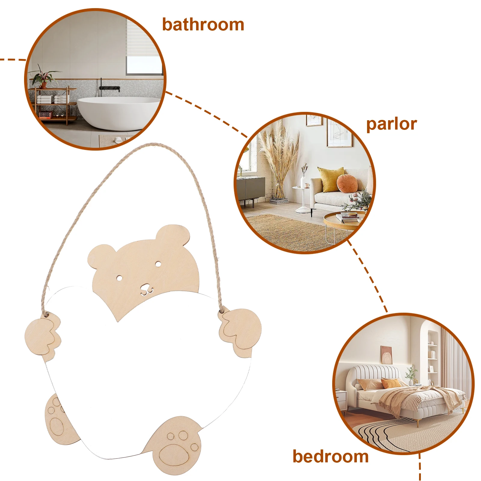 

Cute Bear Shaped Wall Adorable Hanging Decorative Bathroom Lightweight Bedroom Stylish Home Decor Bear Decor Hanging Wooden