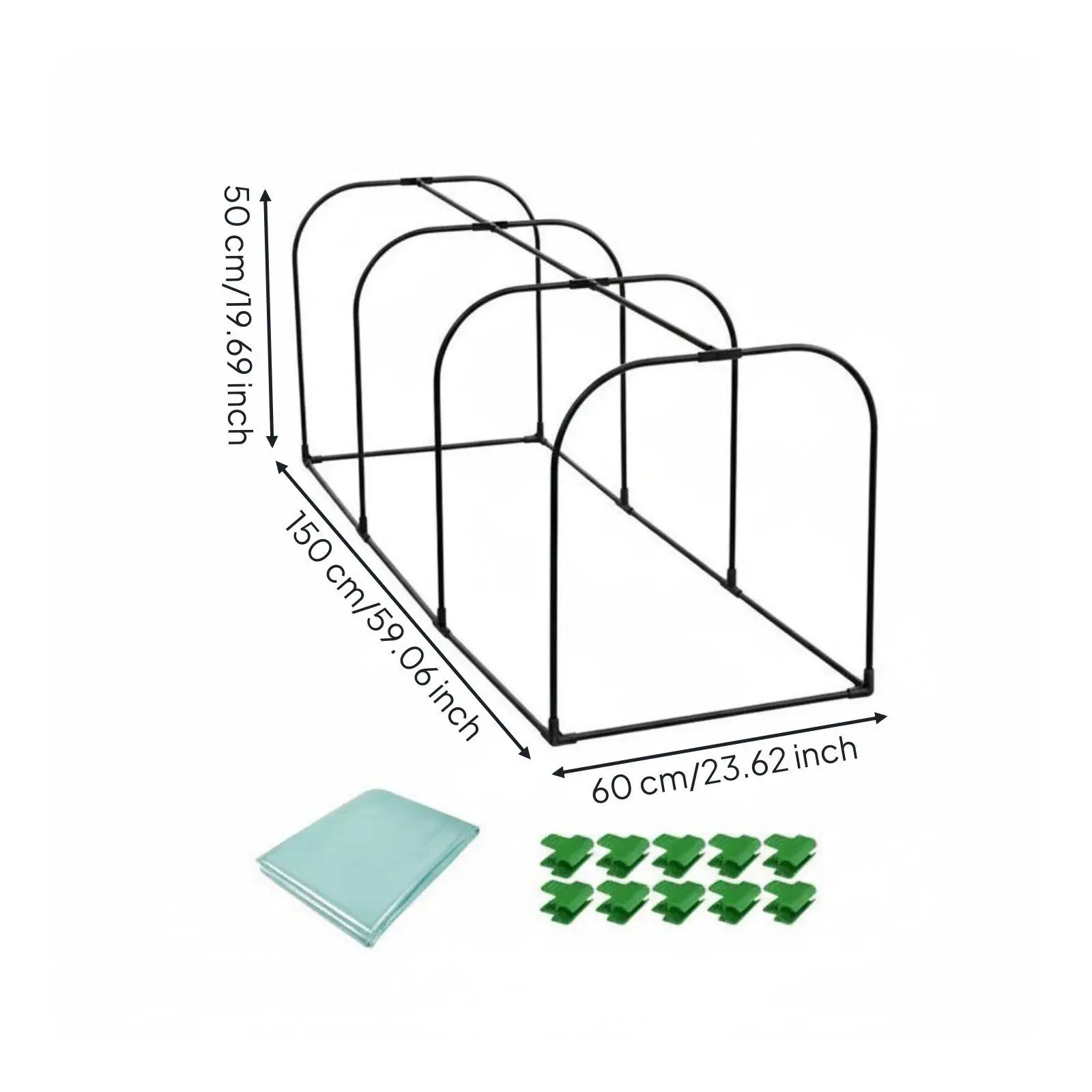 Small Tunnel Greenhouse Portable Frame for Balcony Garden Cloche for Outdoor Plant Protection
