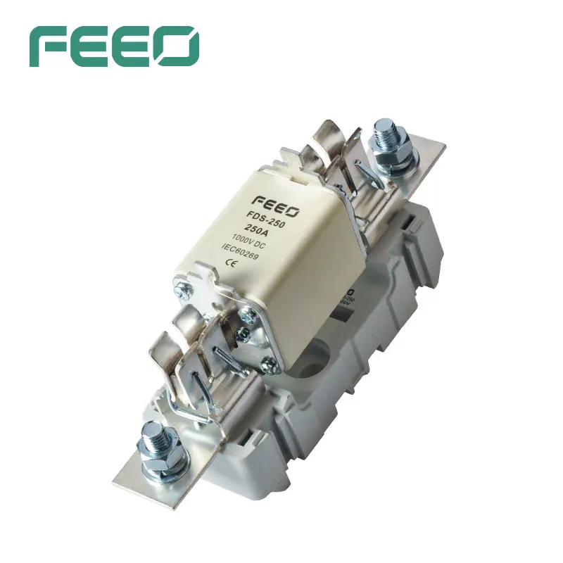 FEEO FDS-250 Solar DC Fuse Holder 1000V 80A 100A 125A 160A 200A 250A 300A 500A 630A Small Size Fuse For Solar Protection Device