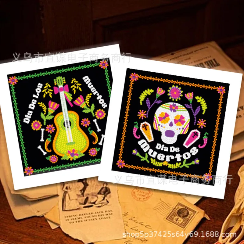 

Day of The Dead Sugar Skull DIY 5D Diamond Painting Kit Art Halloween Home Wall Decoration Gift Painting Kit Crafts Beginner