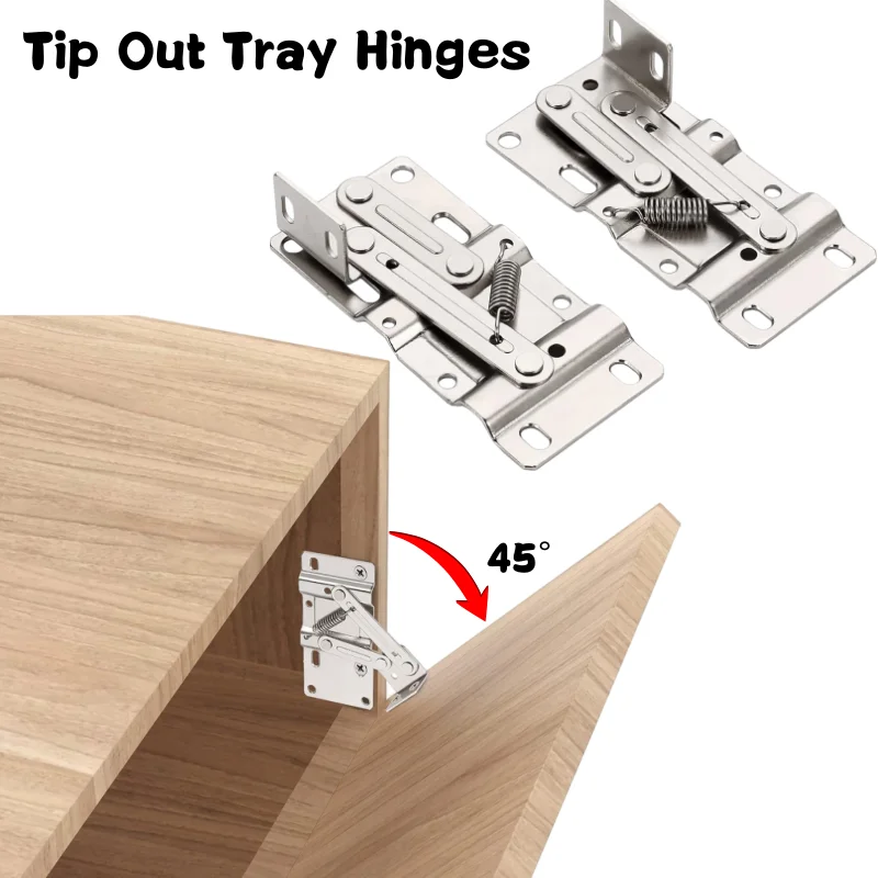 

1 пара петель для лотка с наконечником, самозакрывающаяся поворотная петля на 45 градусов, стандартные петли для раковины, для кухонной раковины-переднего ящика, органайзер для ванны