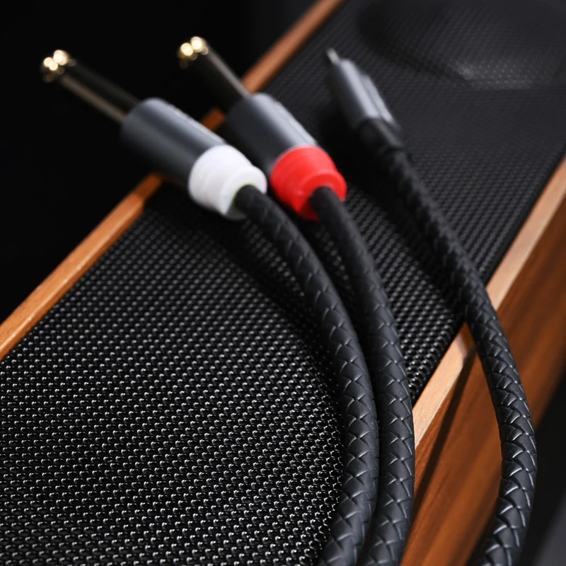 Тип-C на двойной моно аудиокабель 6,5 мм TS, высококачественный звуковой выход, прочная конструкция для энтузиастов аудио