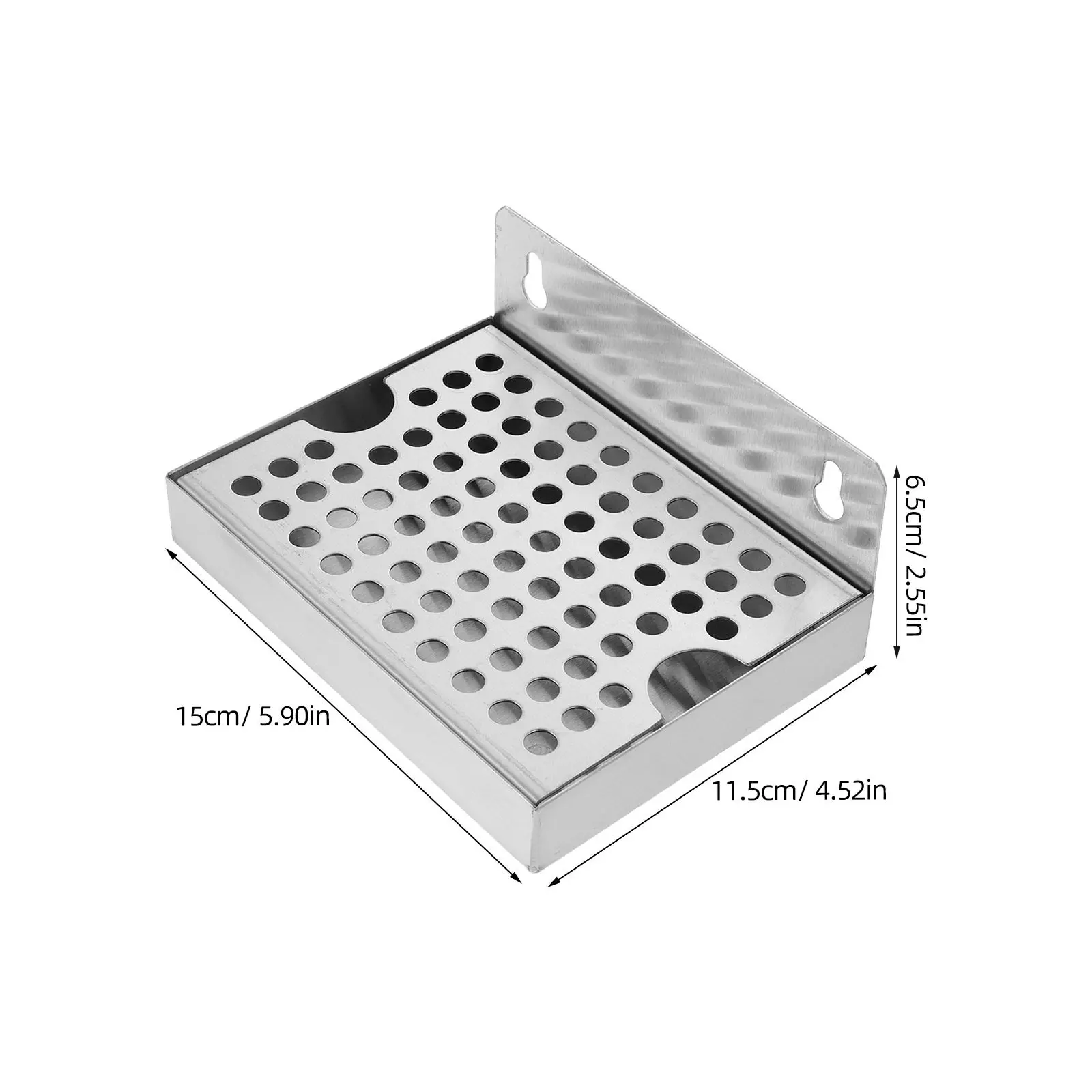 Wall Mounted Stainless Steel Keg Drip Tray for Beer Dispenser Draft Faucet Homebrew Setup Removable Drain Pan Modern Silver
