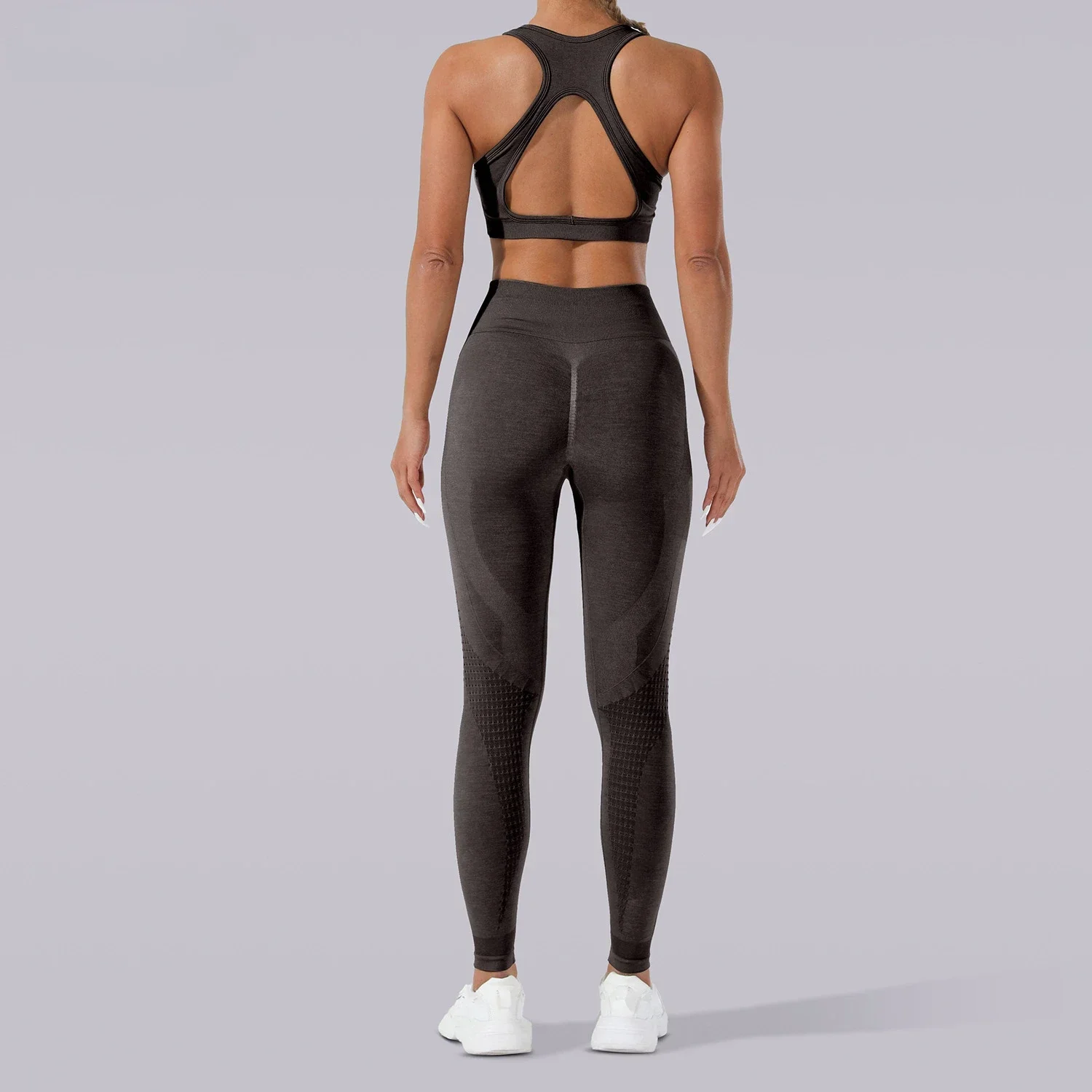 Seamless Yoga Sets Sports Fitness Hip-lifting Shapeing Trousers Backless Sports Bra Suit Workout Gym Leggings Sets for Women