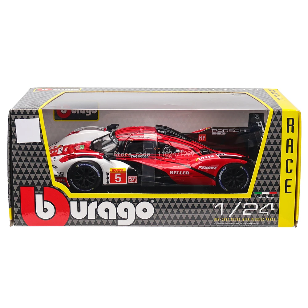 Bburago 1:24 Porsche 963 racing edition pressofusione in lega modello di auto Art Deco Toy tool gift factory approvation