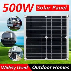 500W Flexible Solar Panel 12V Battery Charger Dual USB With 10A-60A Controller Solar Cells Power Bank for Phone Car Yacht RV