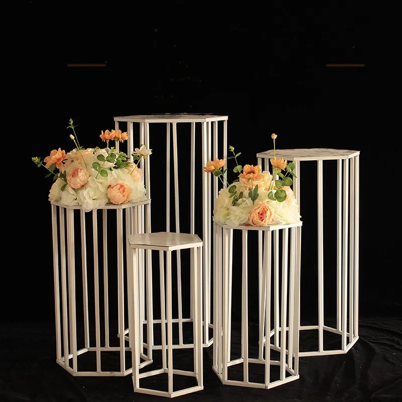 

5Pcs Event Decor Cylinder Pedestal Stand Metal Risers Set Dessert Cake Stand Wedding Table Birthday Party Decorations