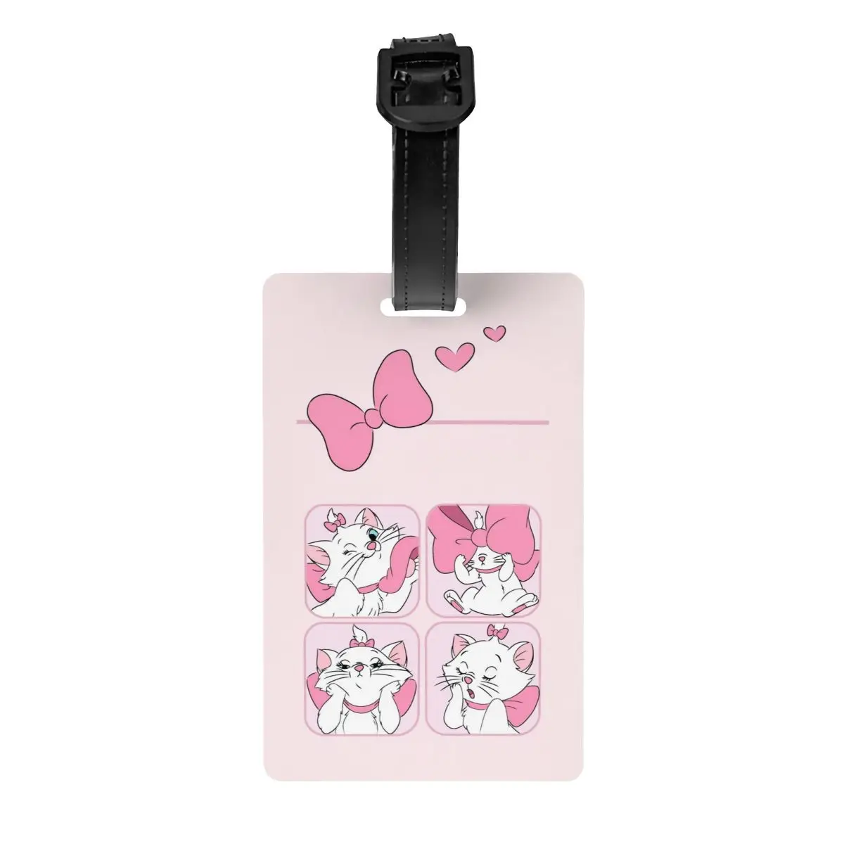 Pink Marie Cat Cute Luggage Tag Suitcase PVC Travel Accessories Holder Baggage Tag ID Address Baggage Name Tags Gifts