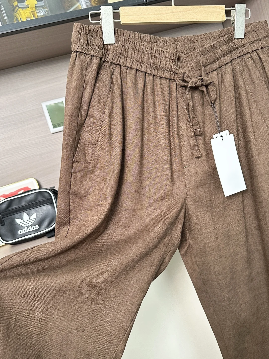 

Men's Casual Straight Leg Pants Elastic Waist Linen Loose Fit Color Summer Autumn Fashion Comfortable Breathable