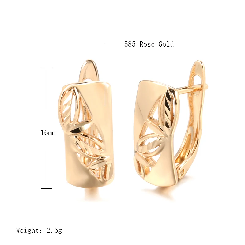 JULYDREAM Square Hollow Leaf 585 Gold Color Dangle Earrings Ethnic Style Fashion Jewelry Simple Texture Hang Ear Accessories