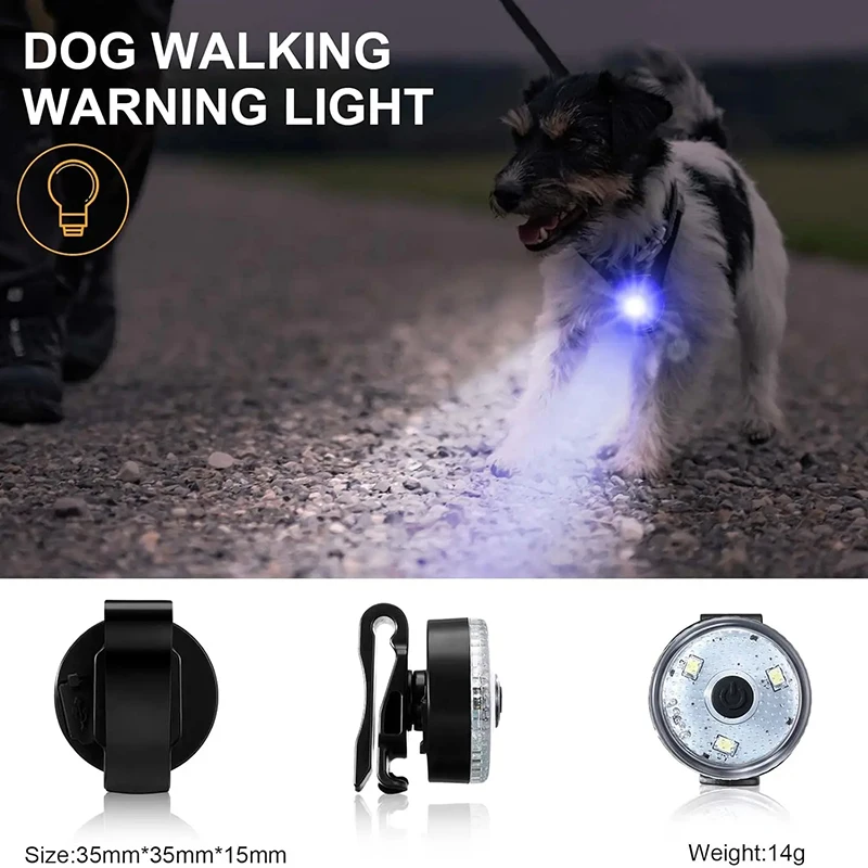 Portable Pet Collar Light Dog Led Light Lamp Tag USB Rechargeable 3 Light Modes for Safety Walking Anti-lost Dog Harness Leash