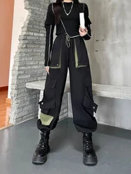 Techwear Patchwork Cargo Pants Women Harajuku Streetwear Pockets Oversize Joggers Trousers Female Japanese Loose Tracksuit