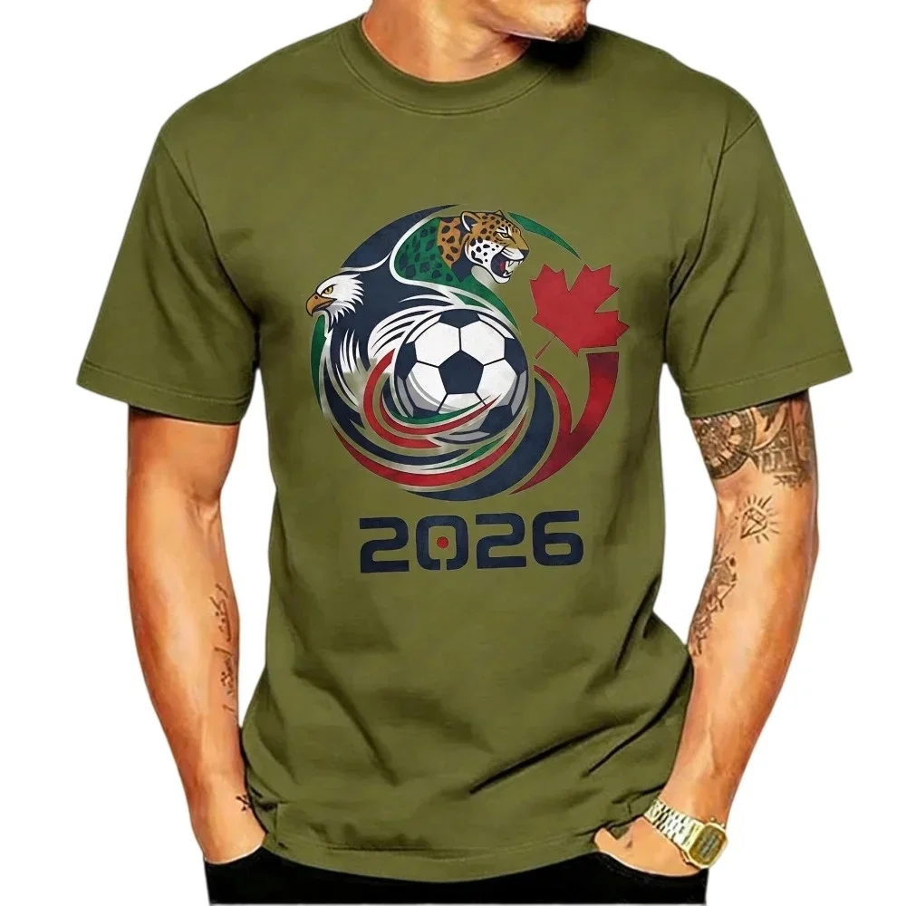 Men's Sports T-shirt 2026 USA Canada Mexico Soccer T-Shirts Eagle Jaguar Graphic Tee Football Fans Best Gift Summer Short Sleeve