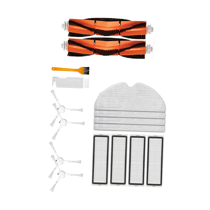 KEOL-2Set Xiaomi ロボット掃除機モップ 2C クリーナー XMSTJQR2C 交換スペアパーツアクセサリーメインブラシサイドブラシモップぼろ