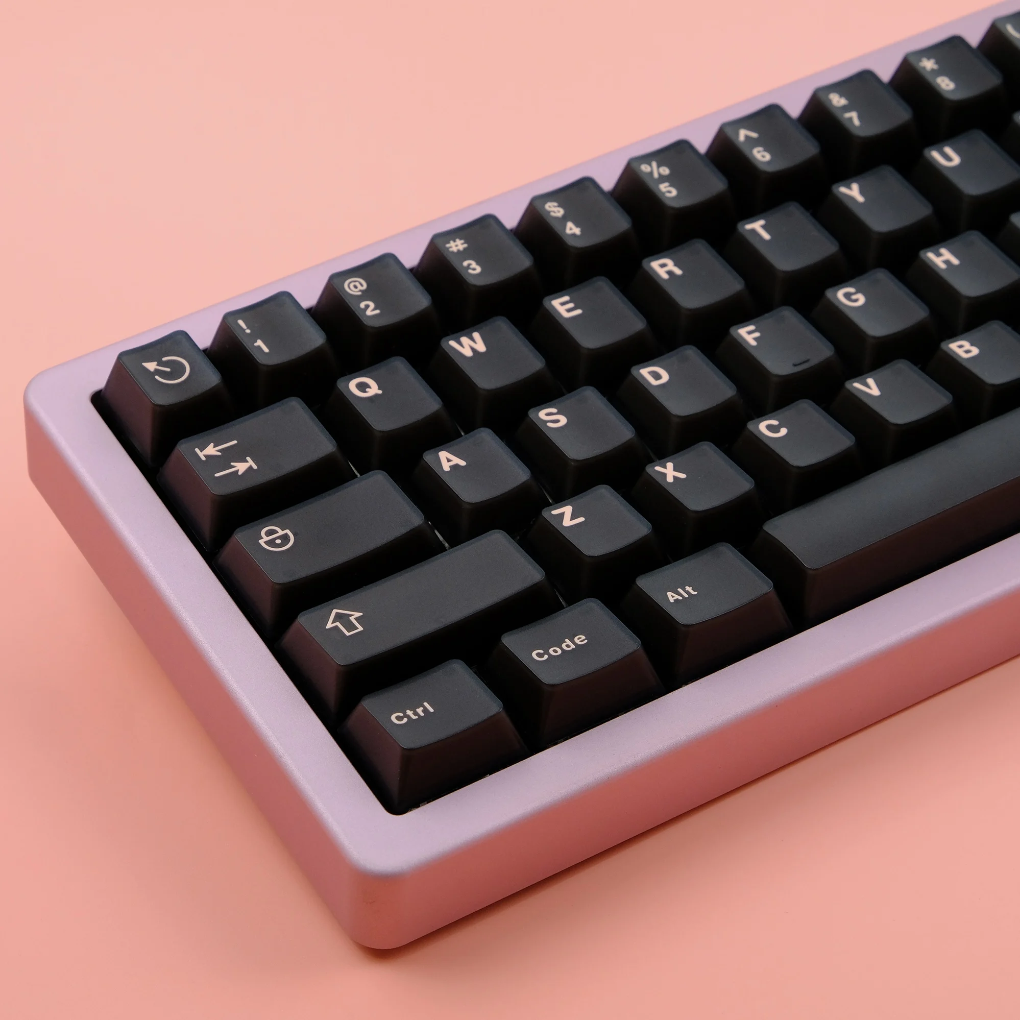 

ABS Double Shot 121 keys Black pink semi-transparent keycap, dark green semi-transparent keycap for Mechanical Keyboard