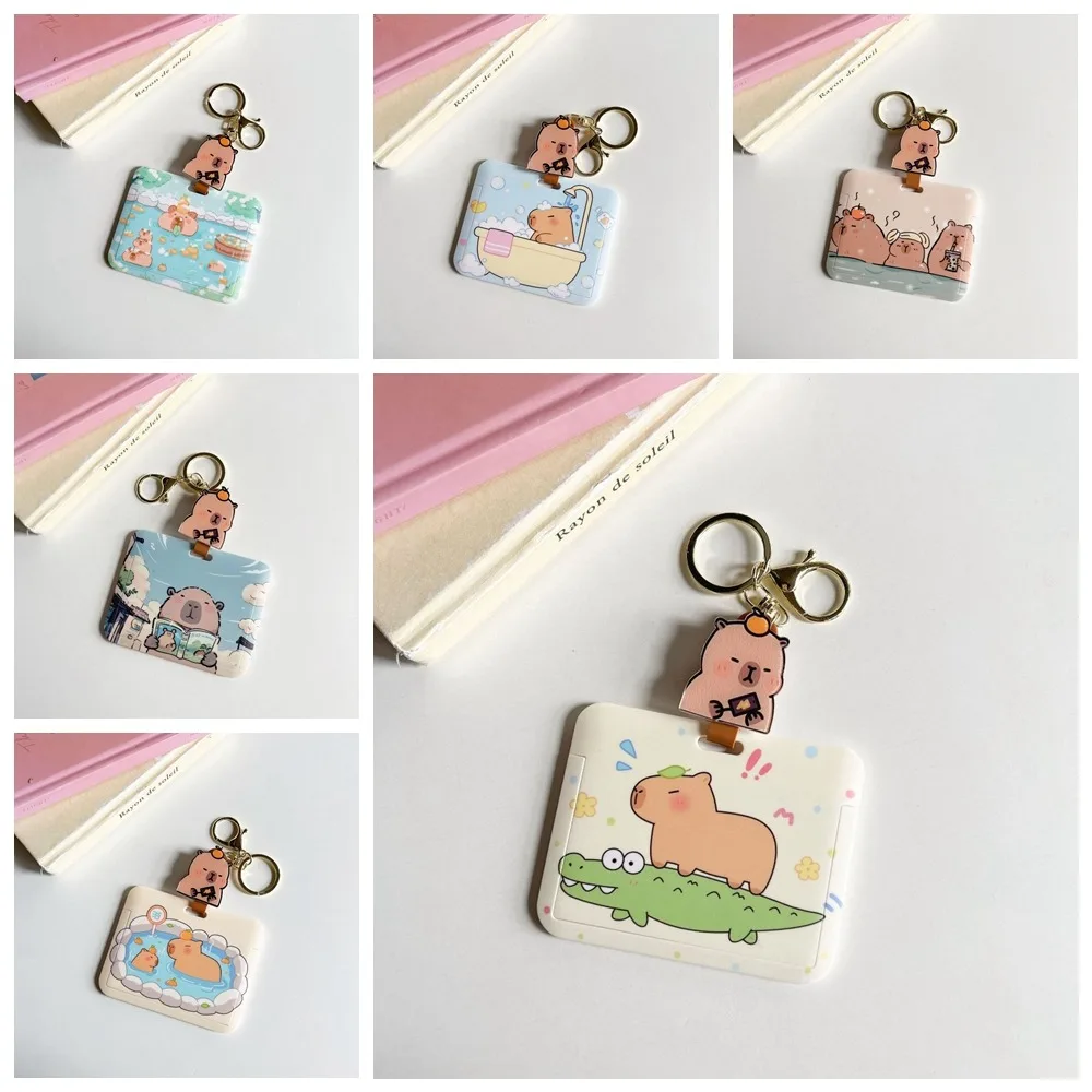 Abs Capybara Kaarthouder Geschenken Pvc Dier Bus Kaart Mouw Waterdicht Intrekbaar Touw Cartoon Kaart Case Student