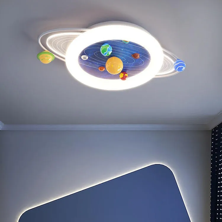 Modern Minimalist Ceiling Light for Bedroom Luxury Eye-protecting Three-color Planetary Children's Cartoon Lighting Fixture