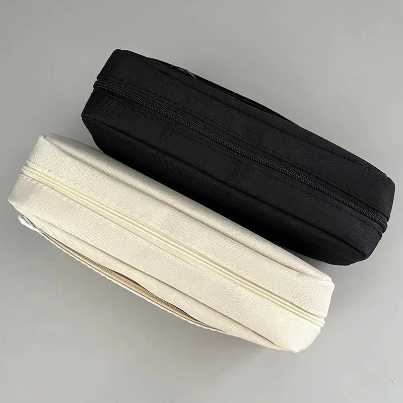 2 Layer Large Capacity Blank Pencil Bag DIY Pen Case Stationery Holder Storage Box Zipper Pencil Pouch Student School Supplies