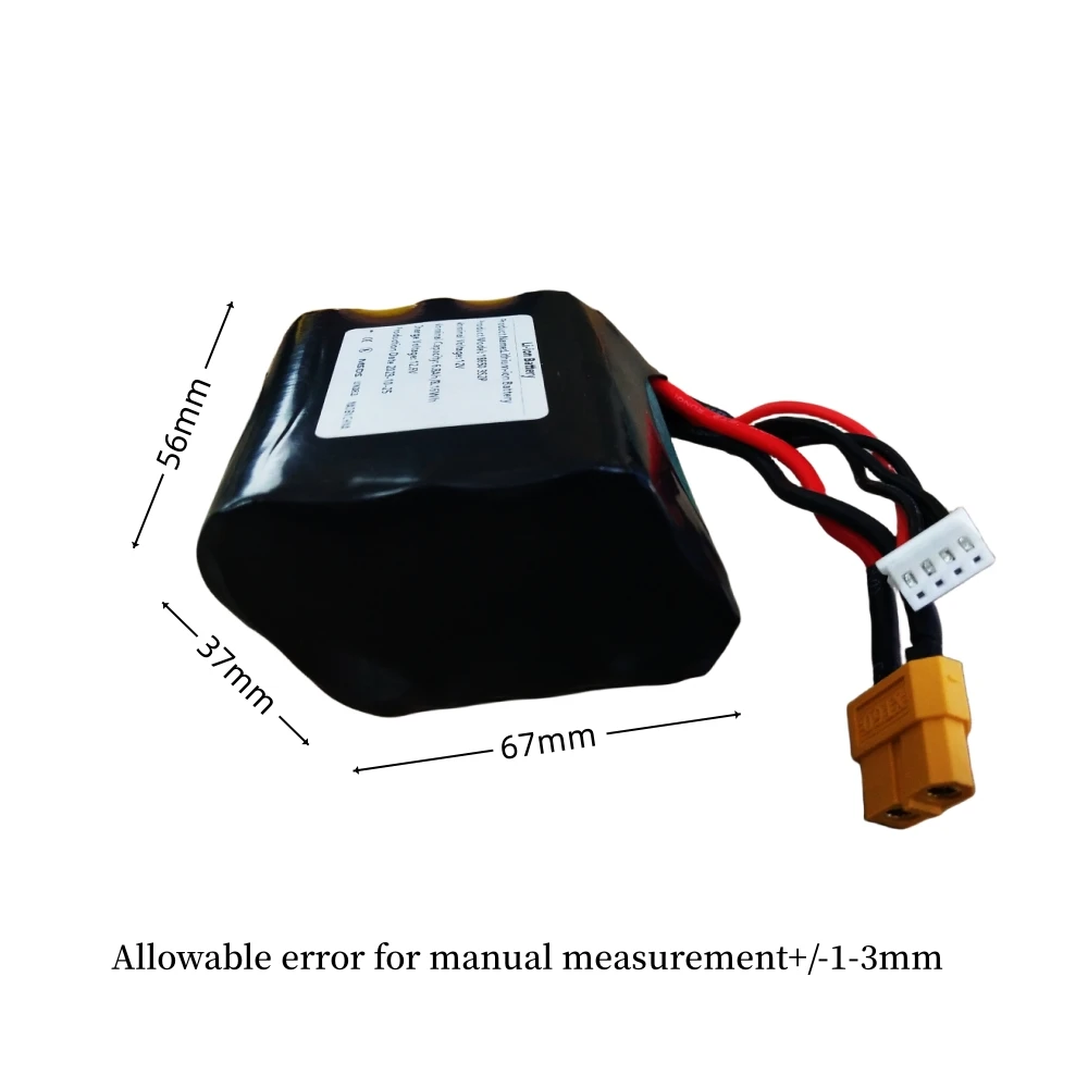 แบตเตอรี่ลิเธียมไอออนแบบชาร์จไฟได้สำหรับเครื่องบิน RC แบบสี่ใบพัด3S2P XH2.54-4P XT60 12V 6.8Ah 12.6V ความจุสูง