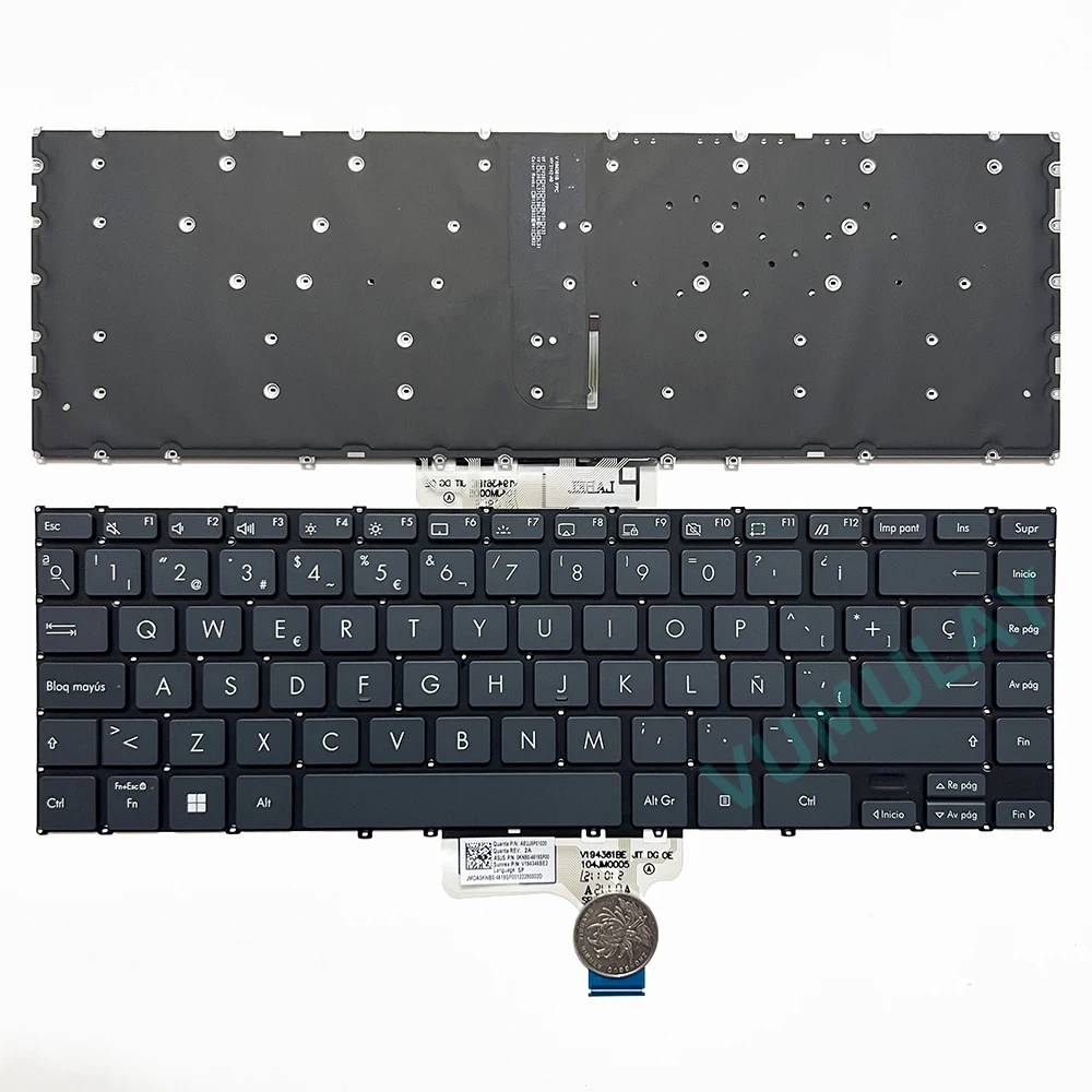 Imagem -03 - Teclado Retroiluminado para Asus Zenbook Ux363 Ux363e Ux363ea Ux363c Ux363ca Ux363j Ux363ja Ux371eaux371eux371ux371ja0knb04613fr 0knb0-4619sp Espanhol e Azerty