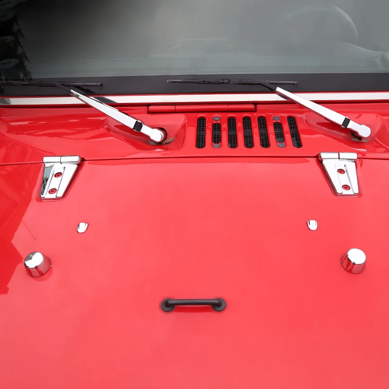 Top Chrome Hood Hinge Covers for Jeep Wrangler JK Pair Trim Bezel Protector Accessories Tuning Parts