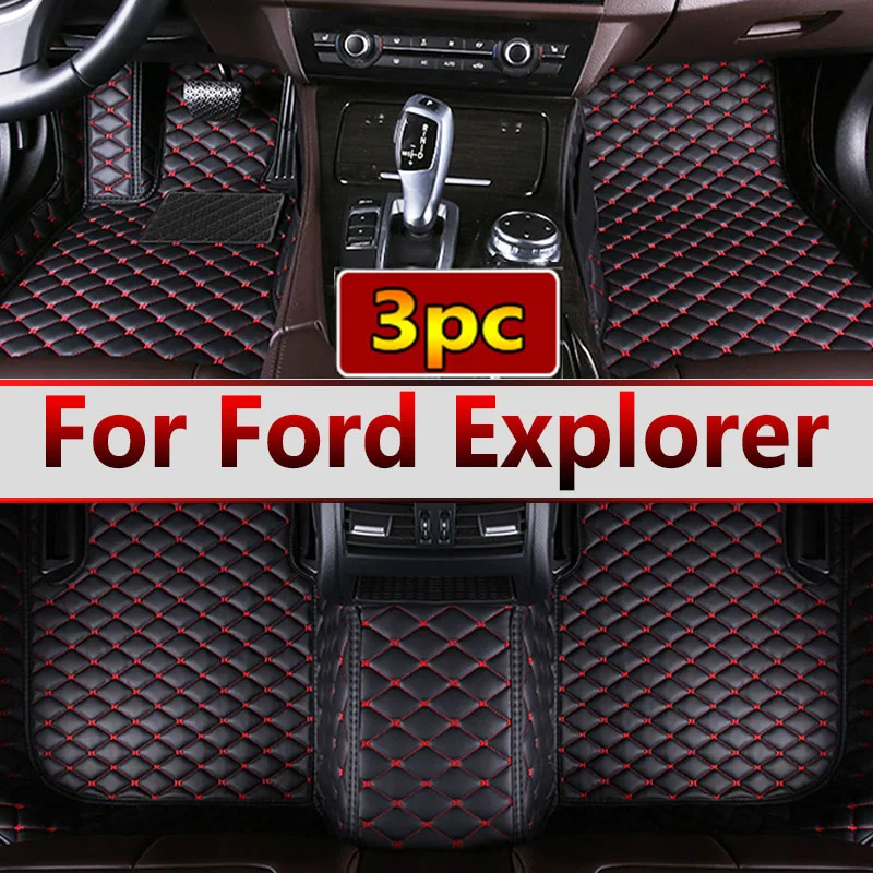 Car Floor Mat For Ford Explorer Classic U502 7seat 2016~2019 Non-slip Pad Waterproof Pads Rugs Leather Floor Mat Car Accessories