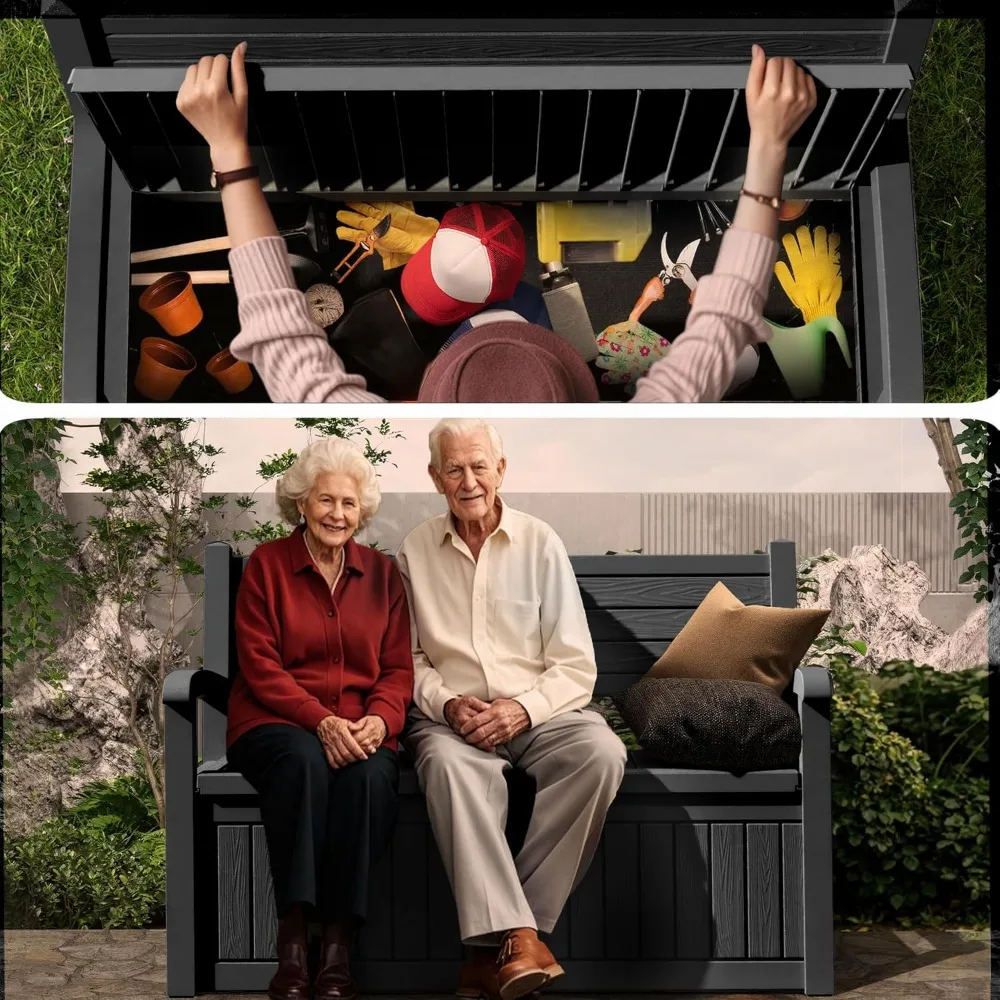 75 Gallon Storage Bench Deck Box Outdoor Indoor,Lockable Durable All-Weather Seating with Hidden Storage, Customized