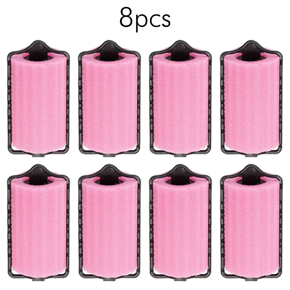 8Pcs/Set Foam Cushion Hair Rollers Soft Sponge Hair Curler Heatless Foam Hairdressing Curlers for Home Barber Hair Salon